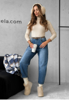 Pantaloni din denim balloon Still Feel It albastre