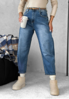 Pantaloni din denim balloon Still Feel It albastre