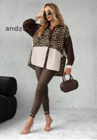 Cămașă cu model tip panteră i paski Wildest Twist ciocolatie