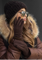 Mănuși z kożuszkiem Frozen Hours ciocolatii