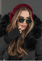 Căști pentru urechi z futerkiem Frosty Kiss burgundowe