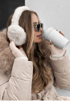Căști pentru urechi z futerkiem Frosty Kiss bej