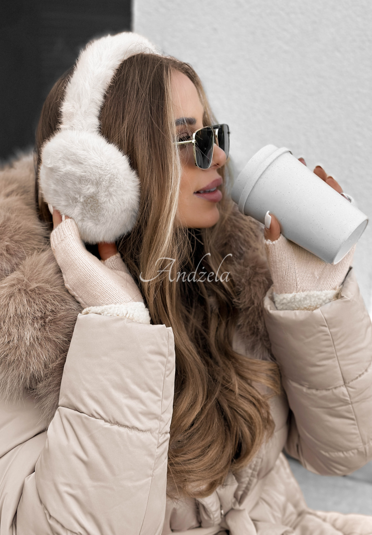 Căști de iarnă cu blăniță Frosty Kiss