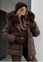 Geacă matlasată cu blăniță și curea Coldest Moments