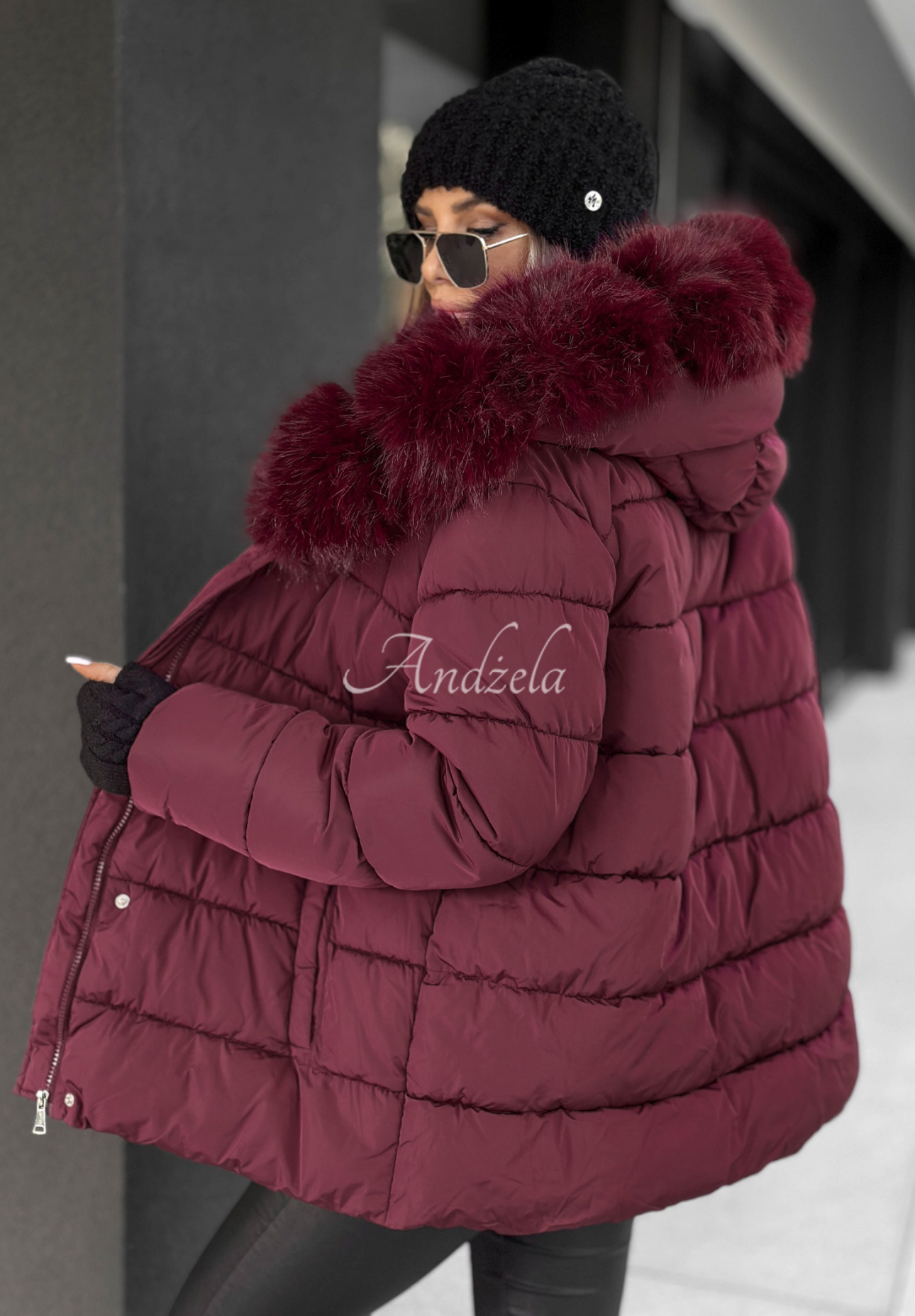 Geacă matlasată cu blăniță și curea Coldest Moments