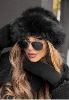 Căciulă bucket hat z futerkiem Winter Cuddles negru