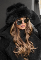 Căciulă bucket hat z futerkiem Winter Cuddles negru