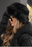 Căciulă bucket hat z futerkiem Winter Cuddles negru