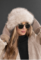 Căciulă bucket hat z futerkiem Winter Cuddles bej