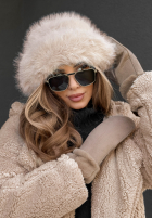Căciulă bucket hat z futerkiem Winter Cuddles bej