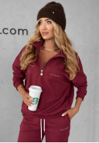 Compleu de trening Hanorac i Pantaloni Pause Time burgundowy