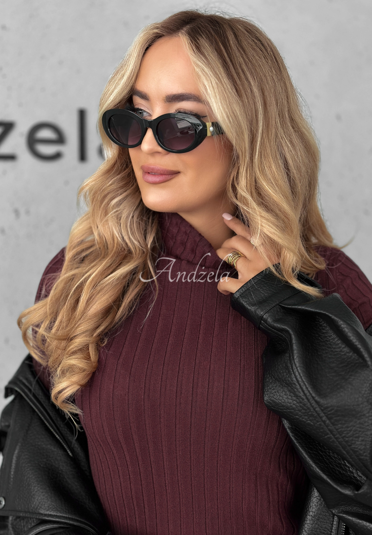 Pulover ușor din material striat Restful Pause cu guler