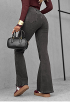 Pantaloni din denim dzwony Then & Now negre