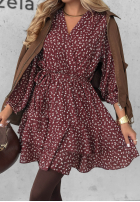 Kwiecista Rochie mini Florists Dream burgundowa