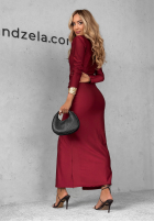 Dopasowana Rochie z rozcięciem Dance Of Dreams burgundowa