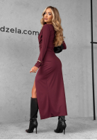 Dopasowana Rochie z marszczeniami Every Dance Move burgundowa