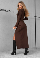 Dopasowana Rochie z marszczeniami Every Dance Move ciocolatie