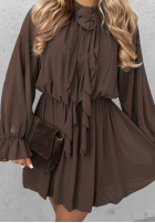 Rochie mini z falbankami Not Just Dream mokka