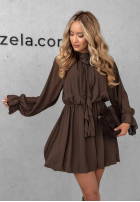 Rochie mini z falbankami Not Just Dream mokka