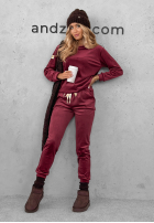 Welurowy Compleu Now You Know burgundowy