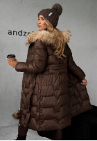 Pikowana Geacă z futerkiem Frostbite ciocolatie II