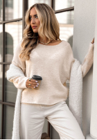 Pulover Go Ask Her jasnobeżowy
