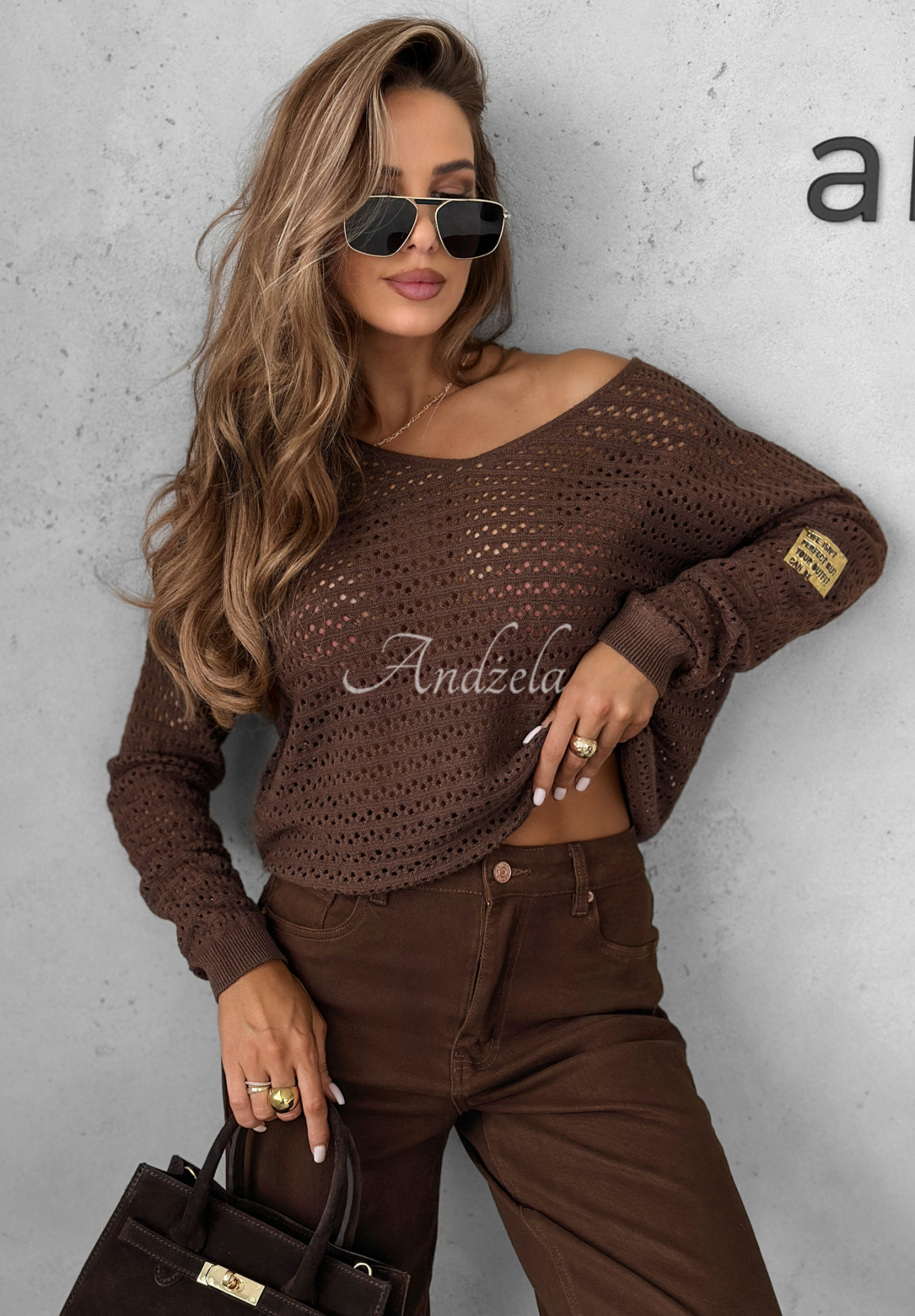 Pulover ajurat din viscoză Round Oak