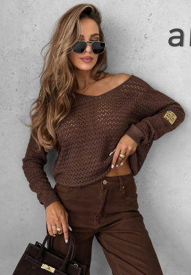 Pulover ajurat din viscoză Round Oak