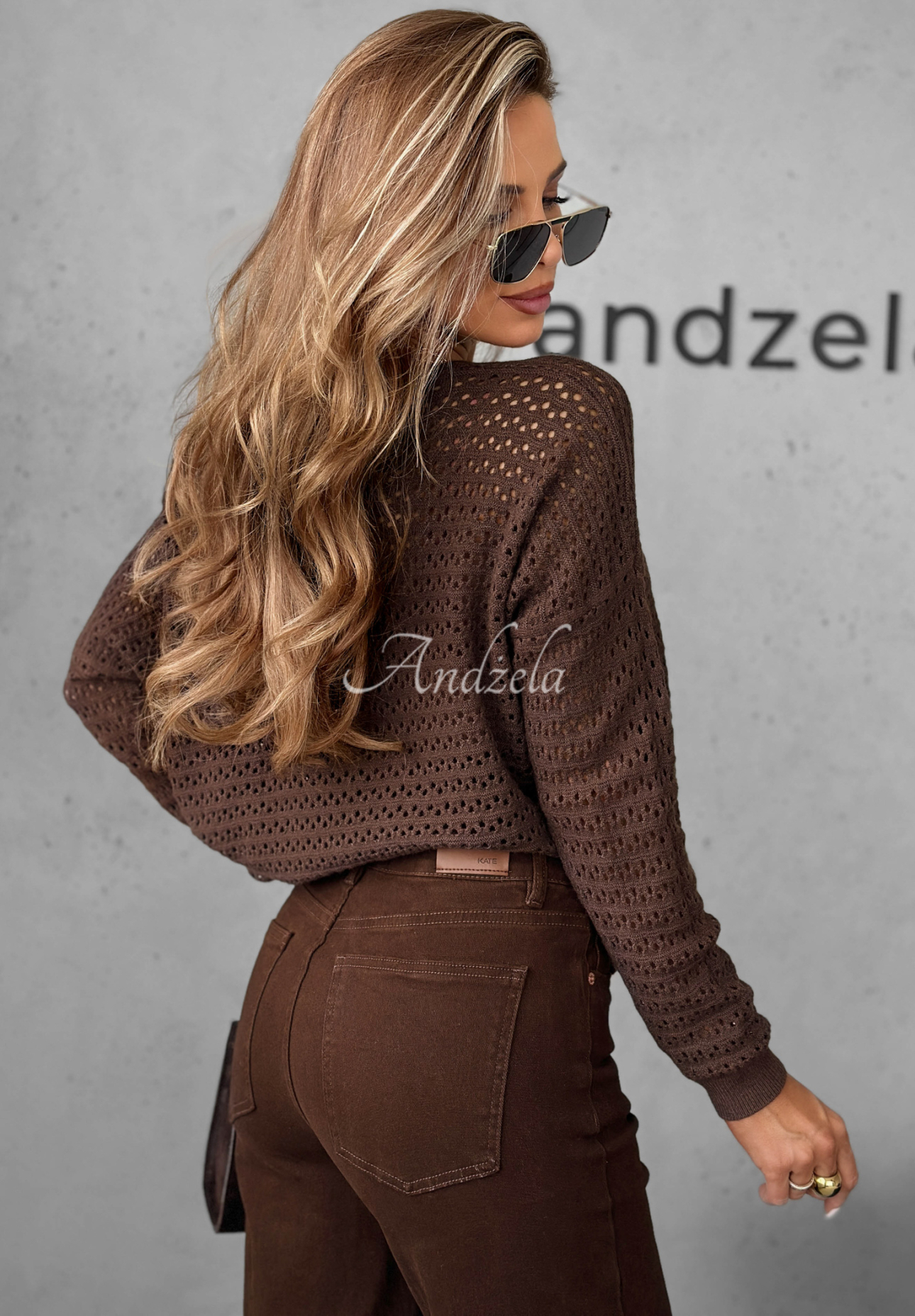 Pulover ajurat din viscoză Round Oak