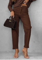 Pantaloni din denim mom fit Cold Message ciocolatii