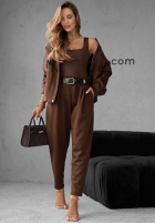 Pantaloni z paskiem Dressed In Hope ciocolatii