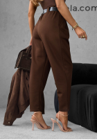 Pantaloni z paskiem Dressed In Hope ciocolatii