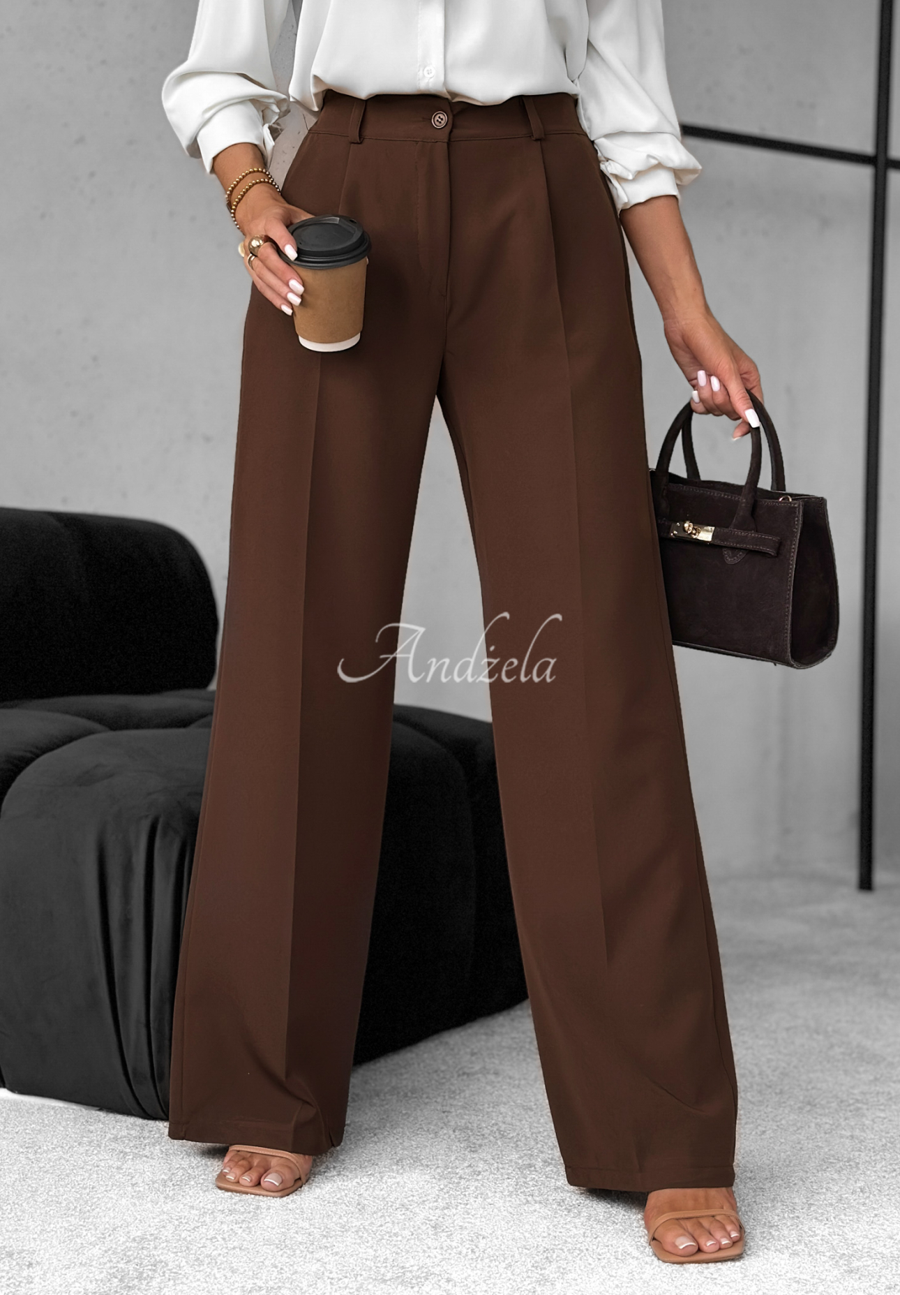 Pantaloni eleganți wide leg A Minute Ago