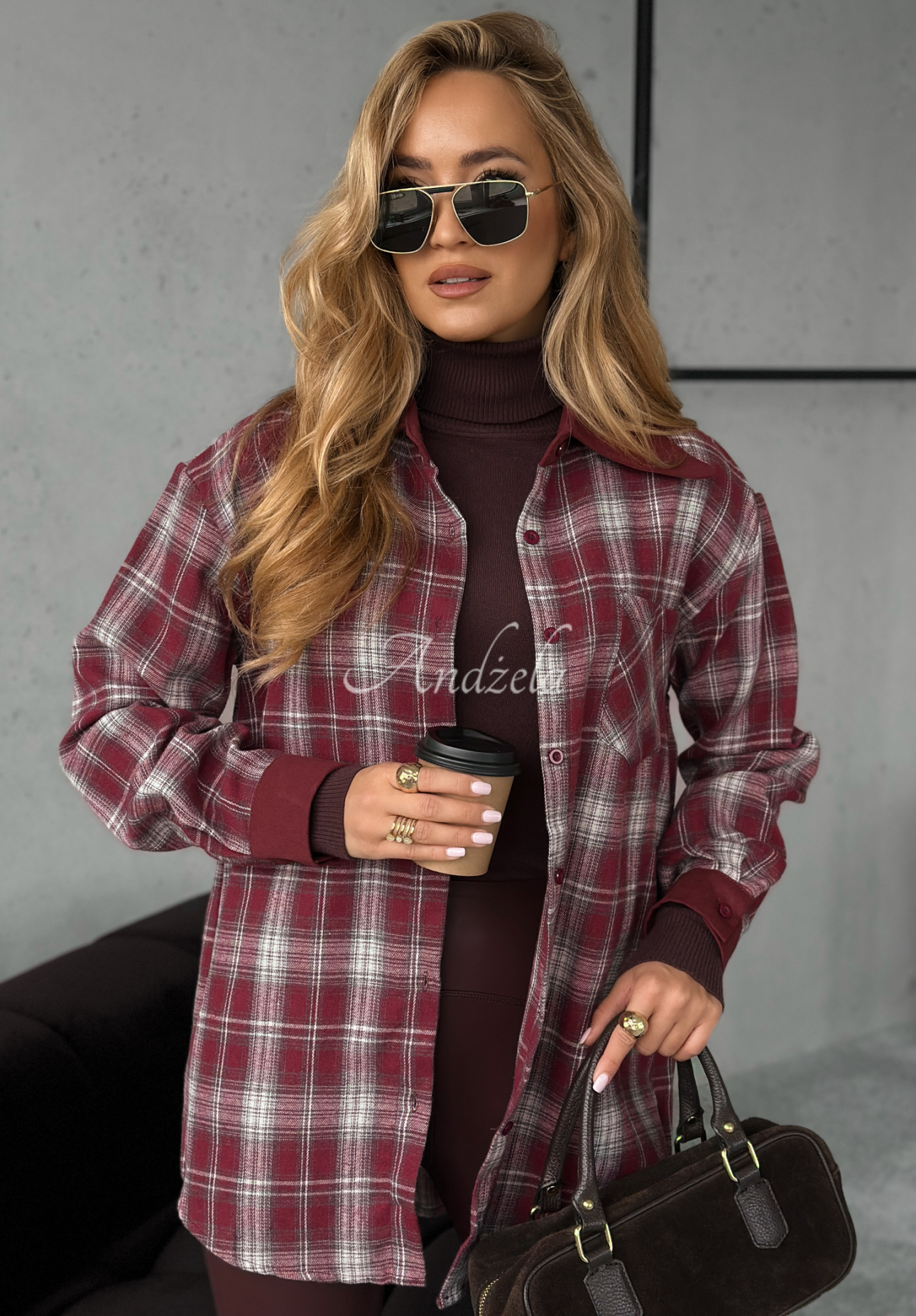 Cămașă din bumbac cu carouri Enjoying That