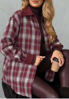 Cămașă w kratę Enjoying That burgundowa
