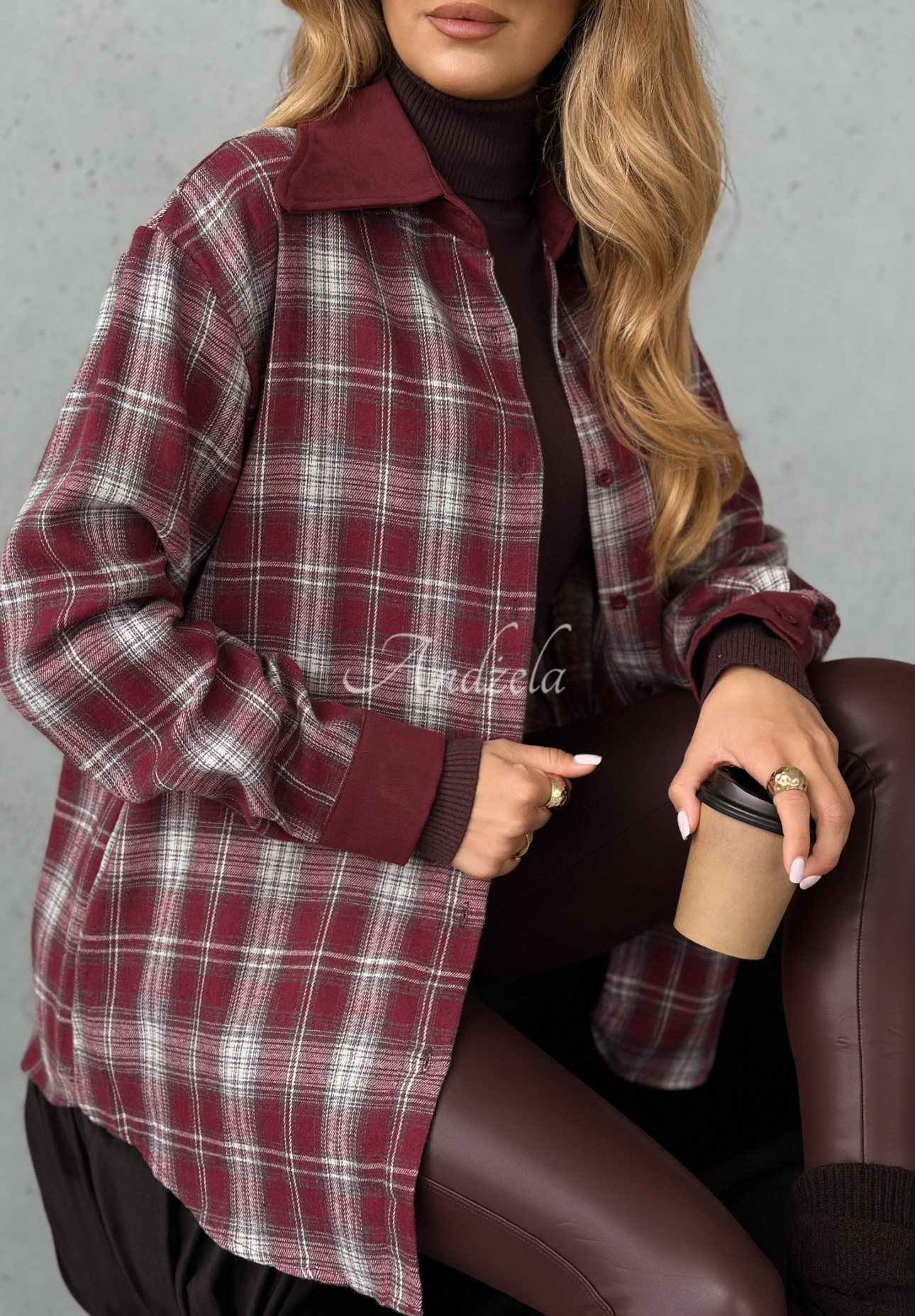 Cămașă din bumbac cu carouri Enjoying That