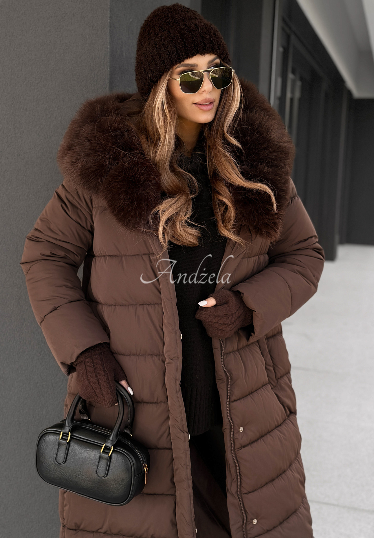 Geacă lungă matlasată cu blăniță For Cold Weather