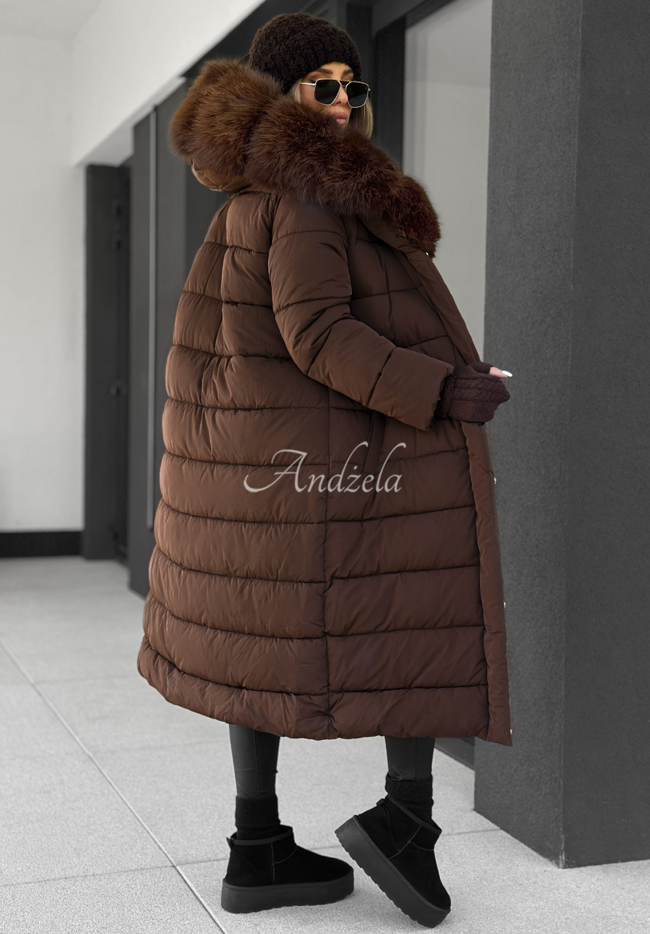 Geacă lungă matlasată cu blăniță For Cold Weather