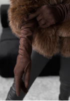 Lungi zamszowe Mănuși Long December ciocolatii