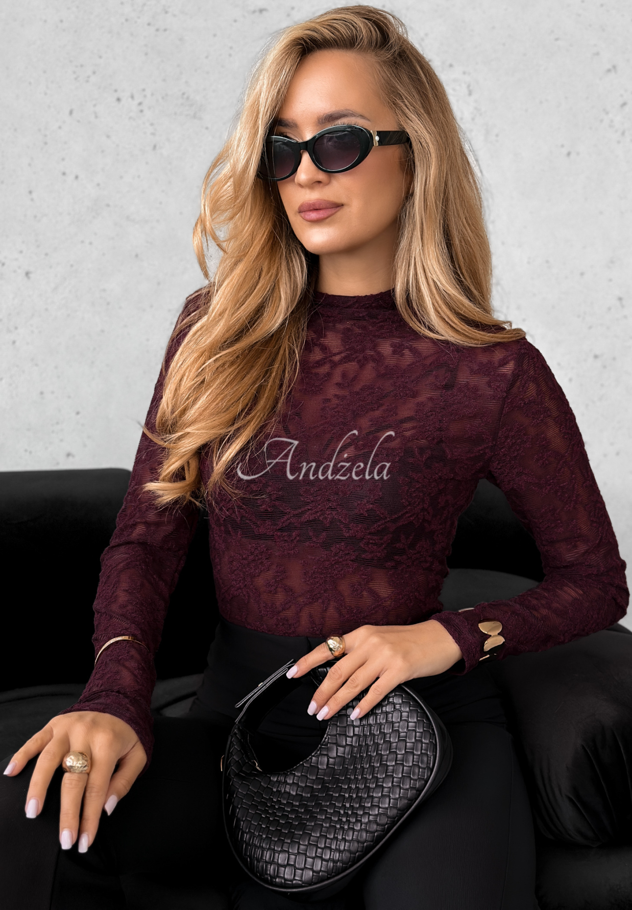 Bluză longsleeve din dantelă Imagine Me
