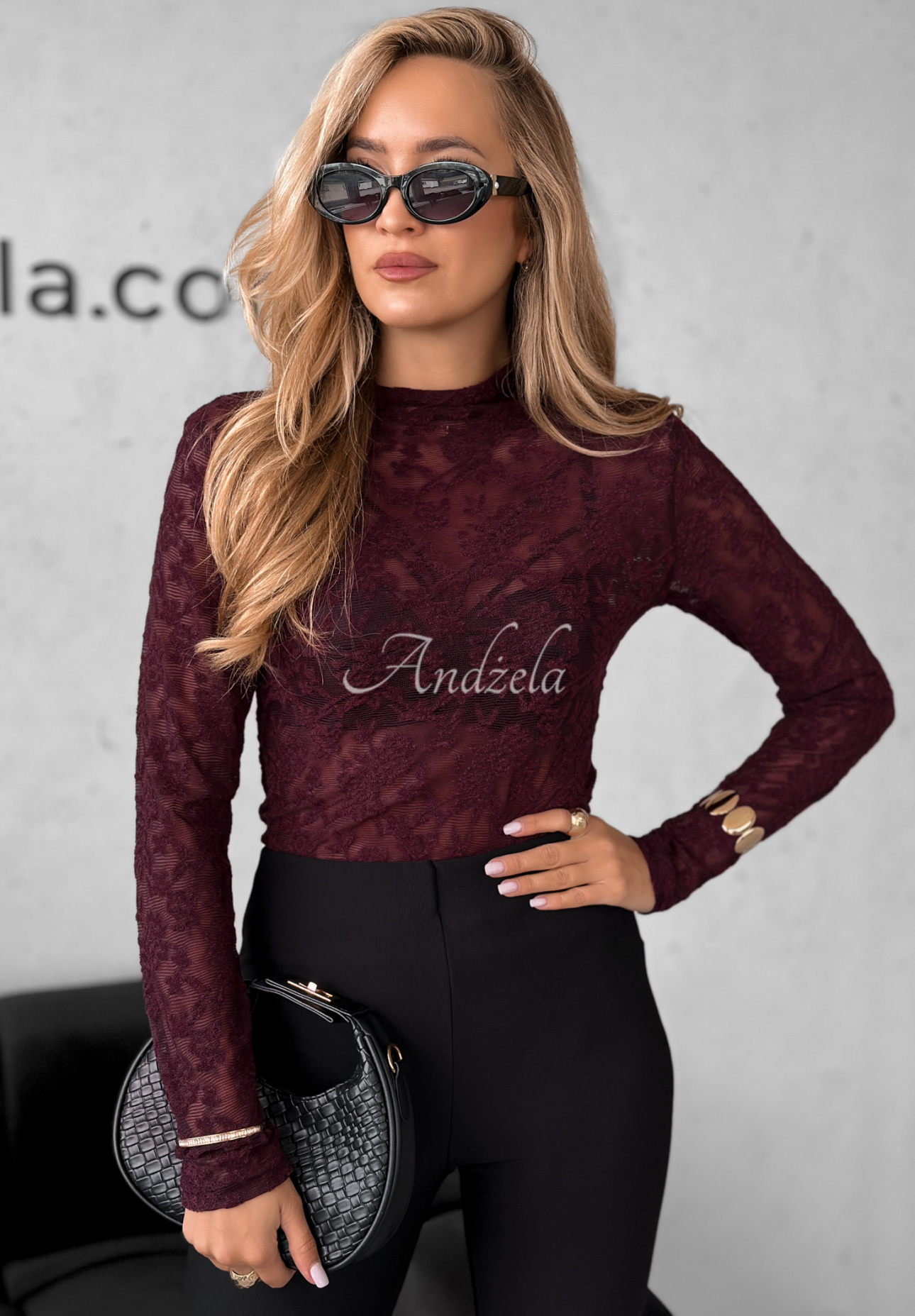Bluză longsleeve din dantelă Imagine Me