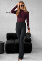 Koronkowa Bluză longsleeve Imagine Me burgundowa