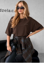Tricou z nadrukiem Without Saying ciocolatiu
