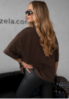 Tricou z nadrukiem Without Saying ciocolatiu