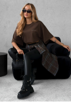 Tricou z nadrukiem Without Saying ciocolatiu