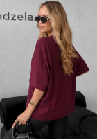 Tricou z nadrukiem Without Saying burgundowy
