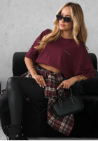 Tricou z nadrukiem Without Saying burgundowy