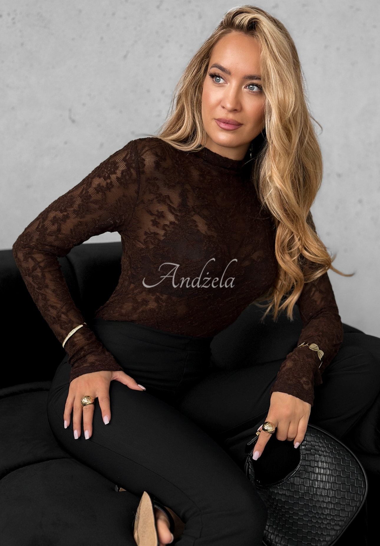Bluză longsleeve din dantelă Imagine Me