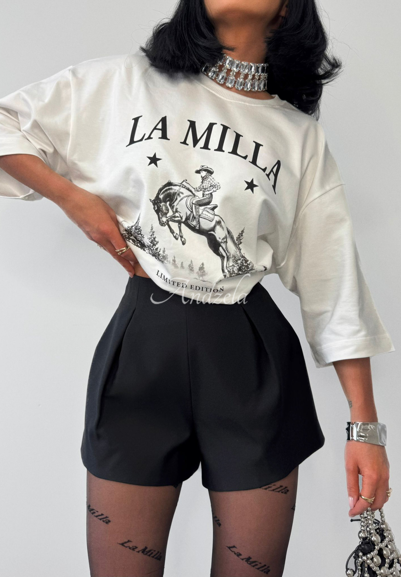 Pantaloni scurți din viscoză La Milla Off Today