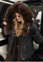 Pikowana Geacă z futerkiem Still In Autumn negru